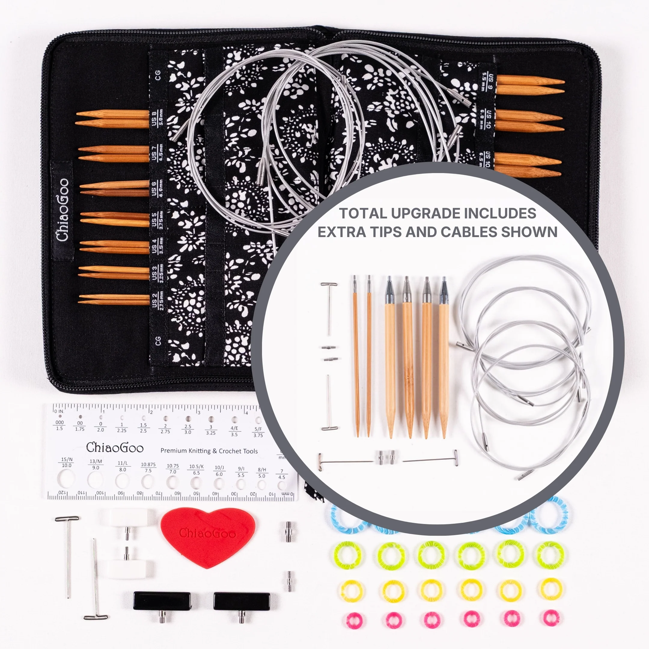 ChiaoGoo SPIN 5in Complete Set | Bamboo Interchangeable Knitting Needles - Image 3