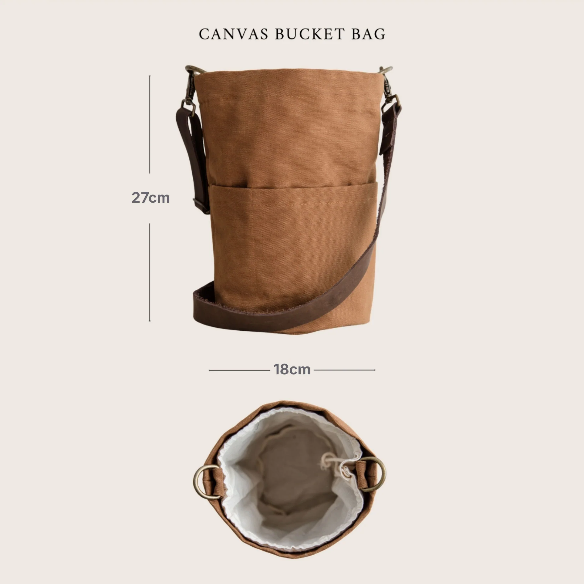 Waxed Canvas Bucket Bag | Knitter Gift - Image 8