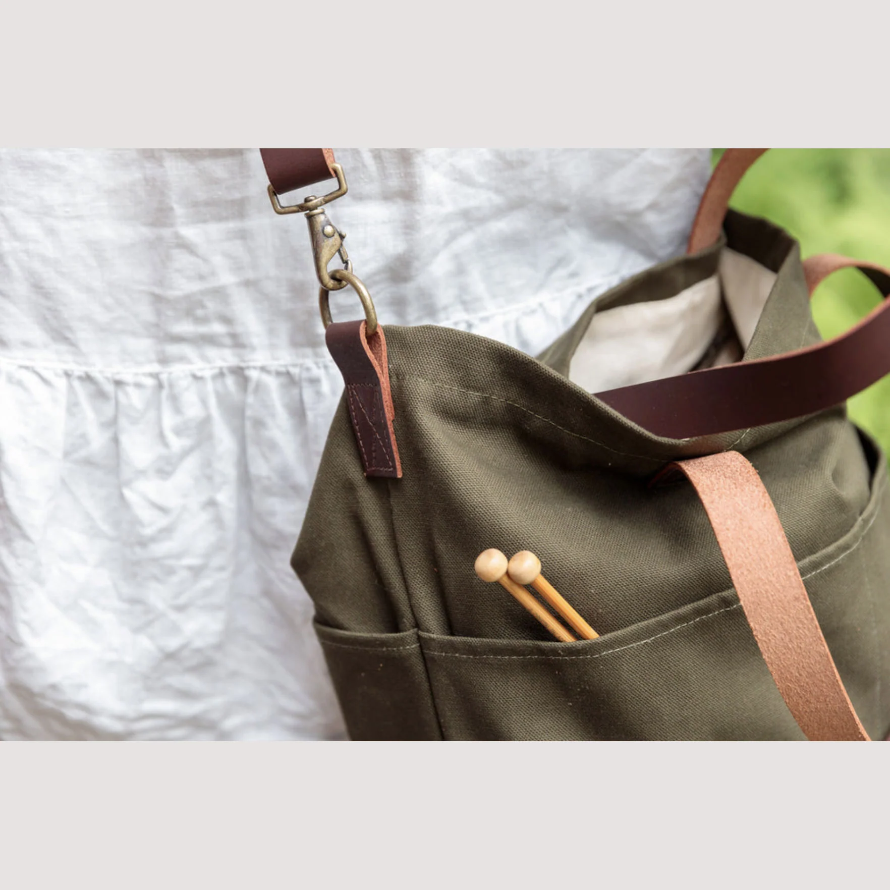 Waxed Canvas Crossbody Tote - Image 4