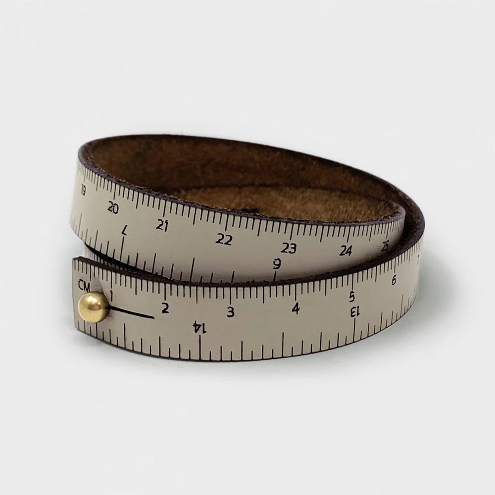WRIST RULER | Leather Tape Measure Bracelet 15in long - Image 10